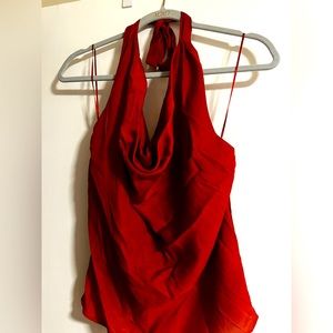 Anthropologie silk halter neck tank- NWT, M